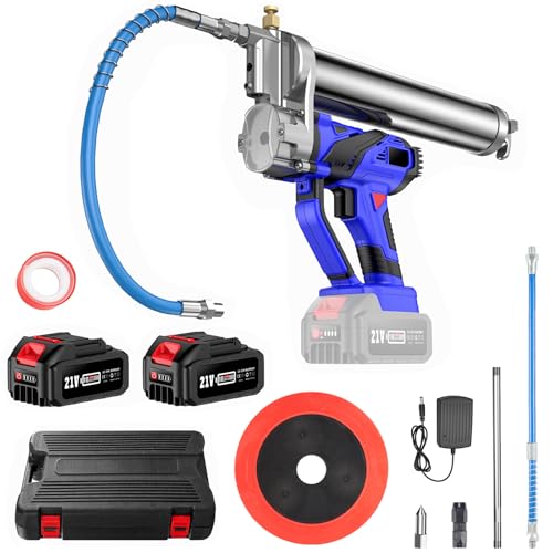 TaskStar Lubrificante bateria, [2025 atualização poderosa] Limpeza elétrica de 21 V com mangueiras de 12000 PSI, gatilho de velocidade variável, pistolas de lubrificação com 2 x 4000 mAh baterias e