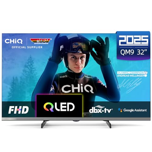 CHiQ L32QM9G (80 cm) FHD inteligente televisor, QLED, HDR10, Google TV