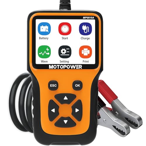 MOTOPOWER MP0515A 12V Testador de carregamento de bateria de carro e analisador de alternador