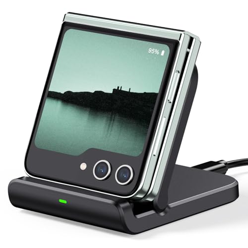 Carregador para Samsung Galaxy Z Flip 7, carregador sem fios para Galaxy Z Flip 7 FE/6/5/4/3, Moto RAZR 60/50/40/Ultra, SwanScout 501S (dobrável) (preto)