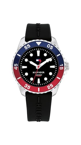 Tommy Hilfiger Reloj con Movimiento de Cuarzo de Tres Manecillas para Jóvenes con Correa de Acero Inoxidable o de Silicona