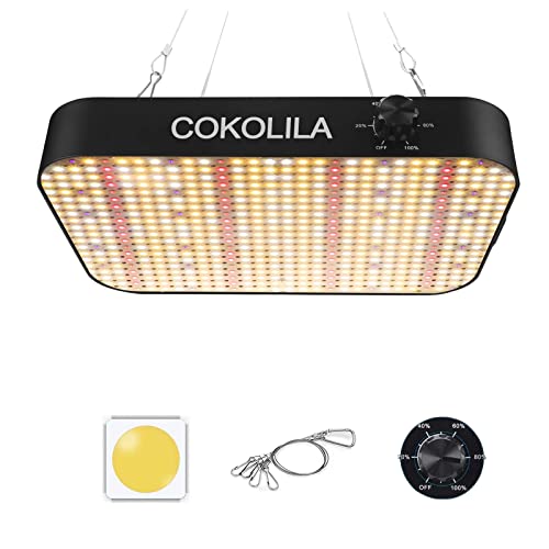 COKOLILA Candeeiros de cultivo LED reguláveis, candeeiro de planta de espectro completo de 600 W com 588 LEDs, função de corrente de margarida UV e IR, Grow Light para plantas de interior, legumes,