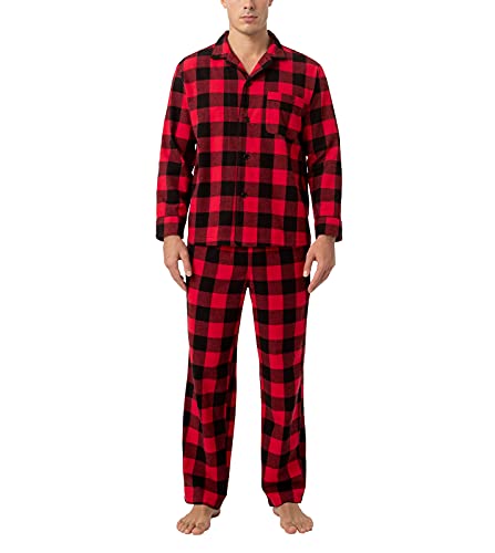 LAPASA Pijama homem inverno 100 % algodão flanela roupa dormir xadrez t-shirt manga comprida e calças compridas quentes estar em casa confortável M79/M95