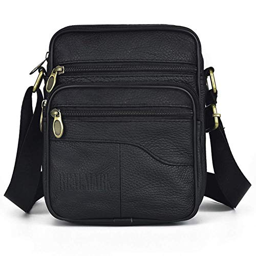 Realmark Bolsas de ombro homem pele couro, mala tiracolo de pele autêntica, malas de mensageiro de negócios vintage, mala de mão