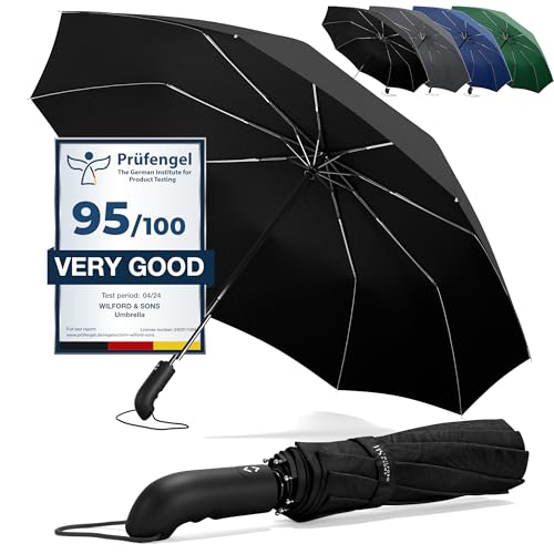 Guarda-chuva dobrável abrir e fechar automático e teflon hídrofugo - à prova de vento até 140 km/h, raios de metal antioxidante, revestimento níquel/resistente, leve, resistente/adultos, crianças,