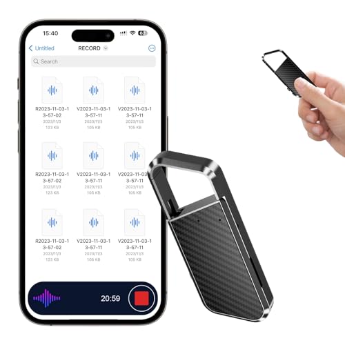 NekSide Gravador de voz portátil de 128 GB, gravador com cancelamento inteligente de ruído DSP, memória 4800H, gravação de som HD, gravador de voz para conferências, viagens e aulas