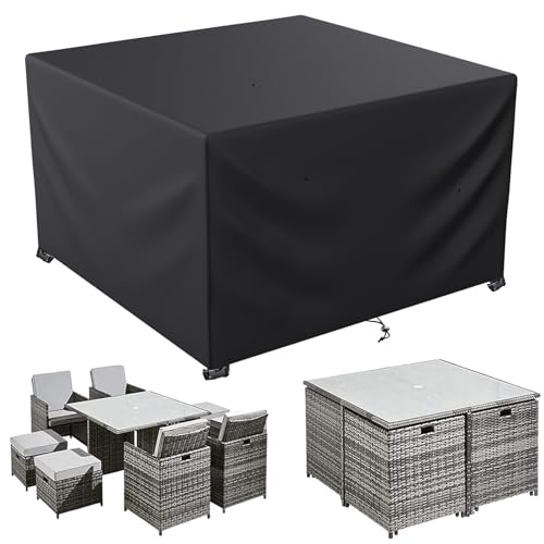LCGOD Capa para móveis de jardim exterior, capa de mesa exterior impermeável, retangular capa protetora móveis de exterior para sofá, 600D Oxford (250 x 250 x 90 cm)
