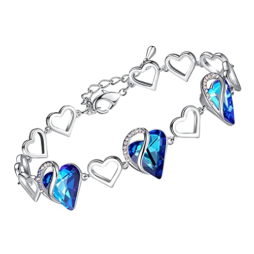 Leafael Birthstone Coração pulseira mulher | Birthstone pulseiras com cristais curativos | livre de alergias pulseira mulher com caixa de presente incluída
