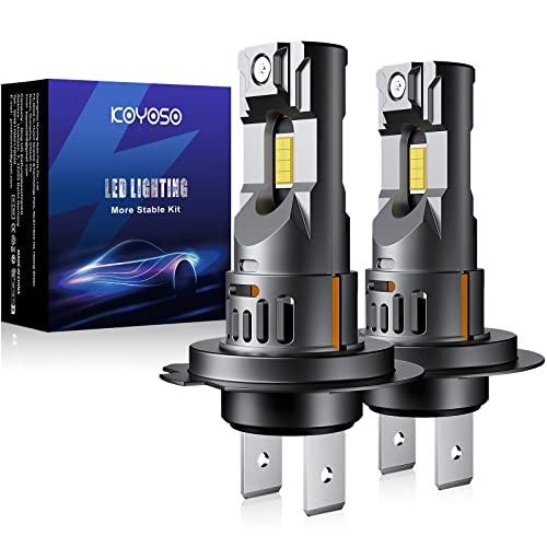 KOYOSO Lâmpadas H7 LED 55 W 15000 LM, lâmpada de substituição para halogénios, 1:1 mini design não requer adaptador, embalagem de 2