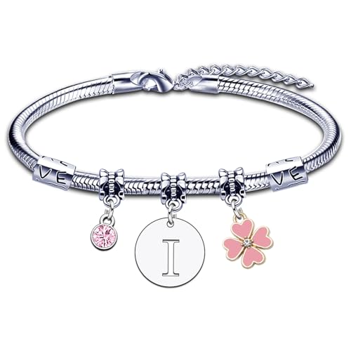 KJKJKJ Presente pulseira, prateado de 26 letras pulseira pendente, A - Z pulseira filha mãe irmã amiga aniversário natal graduação presente