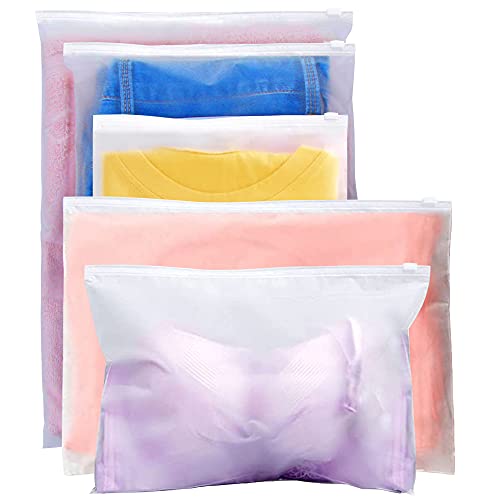 Annhao 30 peças sacos de armazenamento de viagem, reutilizável saco transparente fosco plástico organizador de viagem com fecho Ziplock para roupas, calças, cosméticos (5 tamanhos)