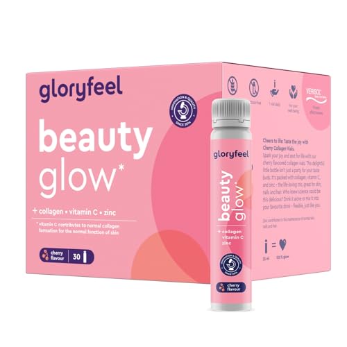Colageno bebible Beauty glow 2500 mg Hidrolizado de colageno VERISOL®, 30 ampolas para 1 m, beleza por dentro, com ácido hialurónico , biotina, geleia real, vitamina C e zinco