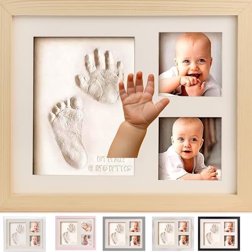 Bubzi Co Kit de lembranças para meninos e meninas recém-nascidos, presentes para bebés e bebés, presentes para chá de bebé, molduras de fotos de arte de memória para a lista de bebés, decoração