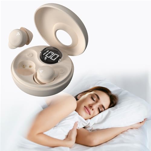 ANSTEN Auriculares para dormir, auriculares de dormir de silicone líquido cuidados, capacetes de dormir Bluetooth 5.3, redução passiva de ruído, 40 horas de duração da bateria, tela de bateria