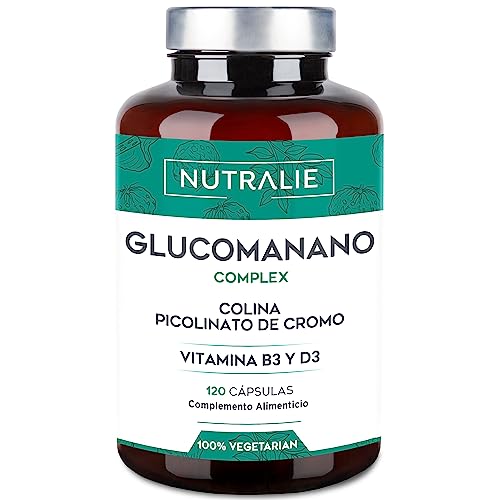 Glucomanano poderosa ação magroPlus - comprimidos rápidos e eficazes para mulher e homem, com vitaminas D3 B3, picolinato de crómio e colinato de colina, 120 cápsulas vegetais Nutralie