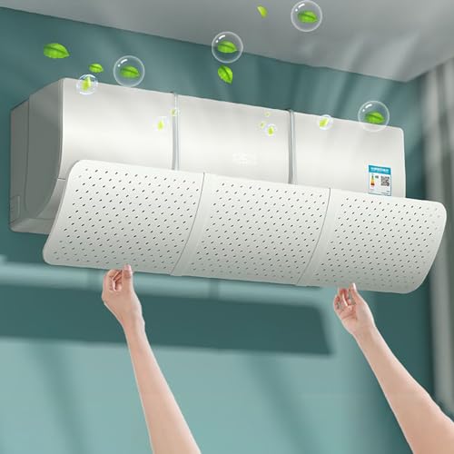 Defletor universal ar condicionado, ajustável defletor de vento de ar condicionado, ar condicionado escudo de vento para casa / escritório, idosos, recém-nascidos (branco)