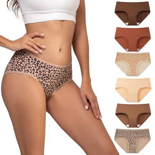 INNERSY Cuecas de mulher, de algodão, culottes sensuais e confortáveis, roupa interior, pack de 6 unidades