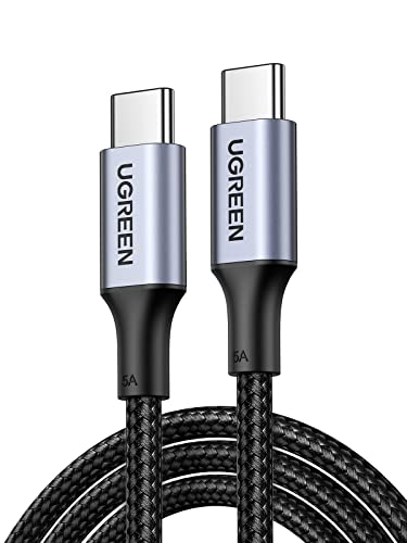 UGREEN Cabo USB C de carregamento rápido PD 3.0 100 W, tipo C compatível com MacBook Air, DELL, iPad, iPhone 16/15 Plus Pro MAX, Galaxy S24 Ultra S23 S22, Pixel 9/8, etc. (0,5 m)