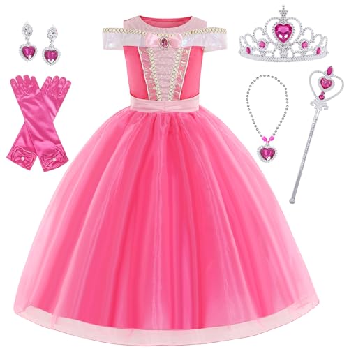 Foierp Vestido de princesa bonita - meninas disfarce camadas fora do ombro vestidos para festa de aniversário Halloween cosplay vestido