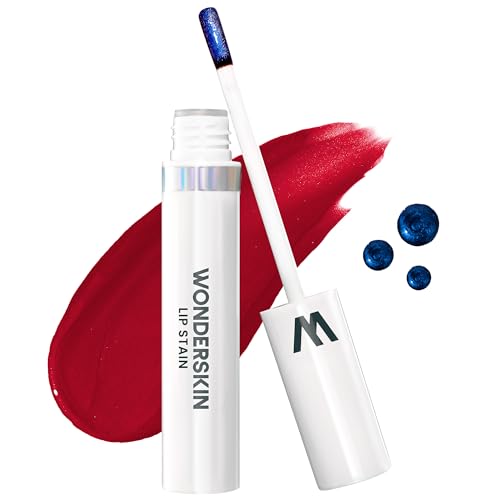 Wonderskin Wonder Blading Lip Stain Peel Off máscara - tinta de lábios vermelha de longa duração, resistente à água e à prova de transferência, acabamento mate, maquilhagem dobrável (máscara divina)