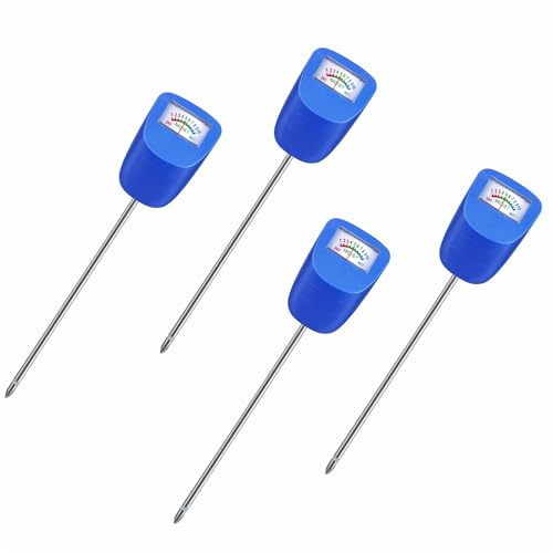 XLUX Medidor de solo para plantas, sensor de humidade do solo, monitor de água para jardinagem, agricultura, casa, plantas de interior e exterior, flor, azul, embalagem de 4