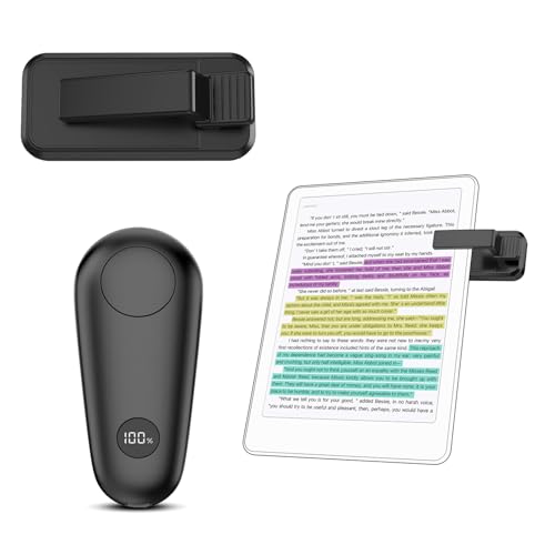 RF Páginas remotas para Kindle Paperwhite, de página remoto clicker para tablets leitura romances em banda desenhada, preto