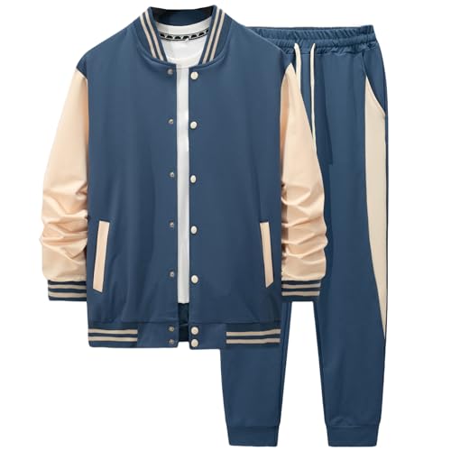 DONYKARRY Conjunto de fato de treino para homem, fato de jogging, casaco e calças, roupa desportiva atividades ao ar livre