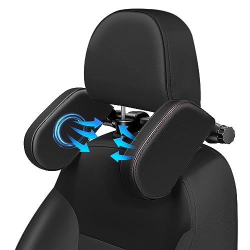 KAEFUYS Encosto de cabeça carro ajustável de 360 graus para crianças e adultos fácil de instalar material macio e respirável para uma experiência de viagem confortável, preto