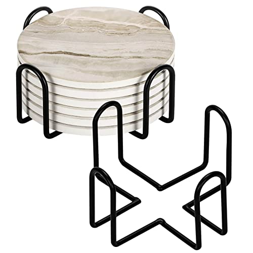 Cisolen Porta-copos de metal suporte para copos quadrado suporte de copos de ferro preto suporte de armazenamento Caddy decoração de mesa de sala de jantar conjunto de 2