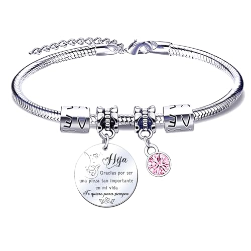 MNBVBV Presente pulseira de filha para mulher Minha menina ontem, minha amiga hoje, minha filha para sempre pulseiras com pingente gravado para presentes de aniversário presentes de Natal para a filha