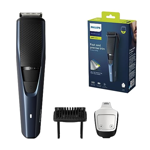 Philips Aparador de barba série 3000 para homens, 20 posições de comprimento, Lift & Trim, com aparador de precisão. 90 minutos de autonomia, sem fios, BT3238/15, azul metal