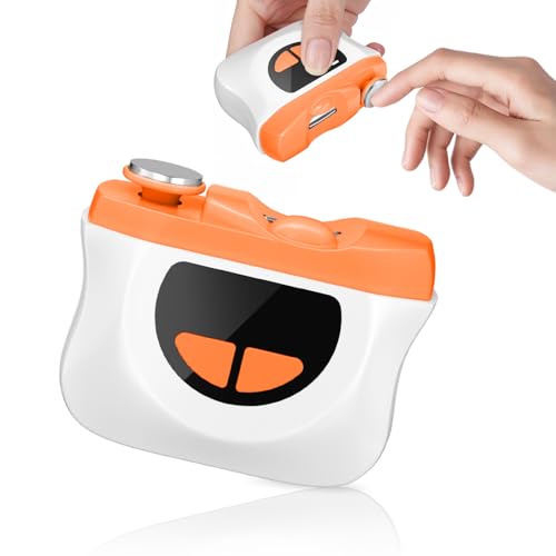 Corta-unhas elétrico, 2025 novo, 3 em 1, corta-unhas automático e polidor, 3 velocidades corta-unhas elétrico ajustável automático com luz LED e recarregável por USB, para bebés, adultos e idosos