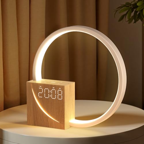blonbar Candeeiro de cabeceira de 10 w com função de carregamento USB, luz despertador com controlo tátil regulável para ajudar a dormir bebés e adultos, luz noturna de 3 níveis de brilho