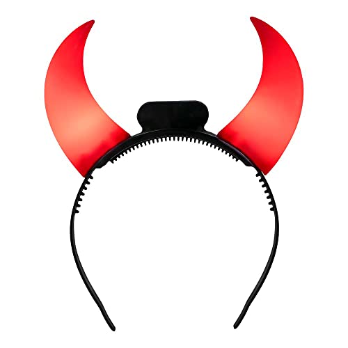 Boland 01071 - Tiara LED de chifres de , diadema com luz LED e chifres, inclui pilhas, , chapéu, acessório para Halloween, carnaval, festa temática