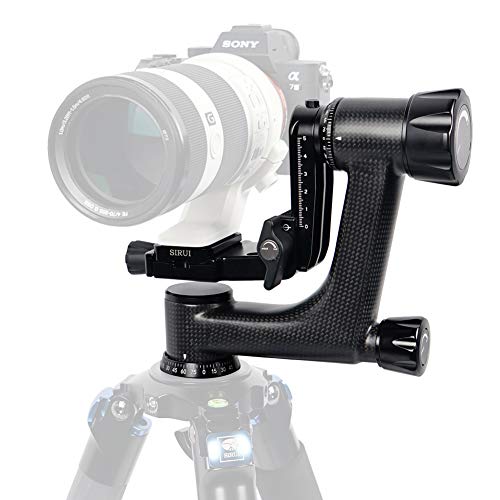 SIRUI PH-10 Gimbal Head cabeça tripé profissional de fibra de carbono, cabeça de cardan panorâmica de 360° com placa de libertação rápida arco-Swiss, para tripé e monopé, carga máxima 15 kg