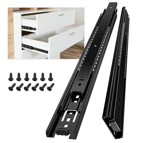 AOLISHENG Guias de correr para gavetas 500 mm trilhos para gavetas extensão completa 45 kg capacidade carga guias laterais para gavetas com rolamento de esferas 1 par (2 peças)