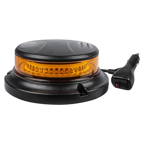 AOHEWEI Luz LED de aviso âmbar, 8 intermitentes e 2 padrões rotativos 12/24 V 36 peças de lâmpada estroboscópica LED com base magnética para veículos autocarros escolares tratores camiões
