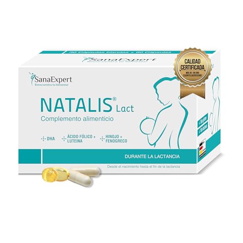 SanaExpert Natalis Lact Suplemento nutricional para amamentação - com DHA, ácido fólico, ômega-3, funcho e feno-grego, 90 cápsulas - fabricado na Alemanha