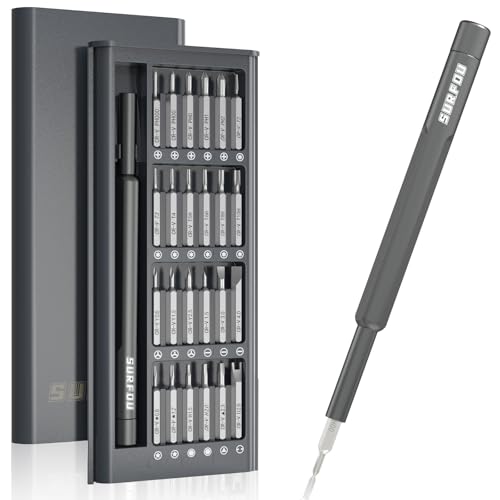 SURFOU Conjunto de chaves de fenda de precisão 25 em 1, kit de ferramentas portátil pequenas e magnéticas pontas de chave de fenda para iPhones, Switch, PS4, PS5, Xbox, PC, Mac, computador, câmara