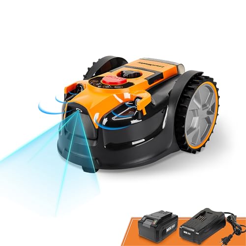 LawnMaster VBRM16 OcuMow™ Robots corta-relvas elétrico para jardins de 100 m² corte 20 - 60 mm, brinco de 35% com bateria de iões de lítio MX 24 V 4,0 Ah e carregador rápido