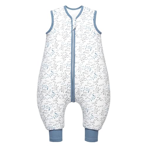 Mosebears Saco de dormir para bebé todo o ano saco de dormir para crianças 2,5 TOG 100 % algodão orgânico saco de dormir vários tamanhos primavera verão outono inverno manta de dormir, Folhas.