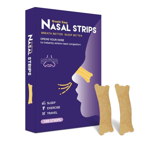 Tiras nasais, 100 peças, tiras nasais anti-ressonar, para dormir e respirar melhor, Nasal Strips desportivas, alivia instantaneamente a congestão nasal, homens e mulheres