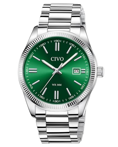 CIVO Relógio homem aço inoxidável analógico impermeável relógio pulseira homem quartzo luminoso moda presente homem