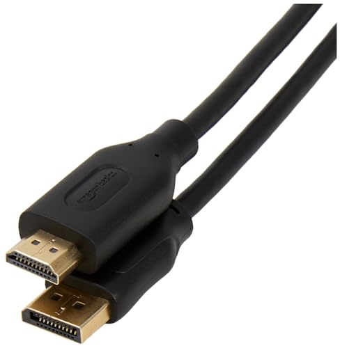 Amazon Basics Cabo DisplayPort para HDMI com conectores banhados a ouro, 3 m, preto