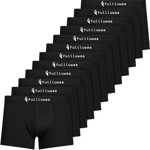 Fullluwaa Calzoncillos Bóxer para Hombre (Pack de 12), Calzoncillos Bóxer Hombre, Suaves y Cómodos, Tela Elástica de Algodón, Diseño sin Etiquetas