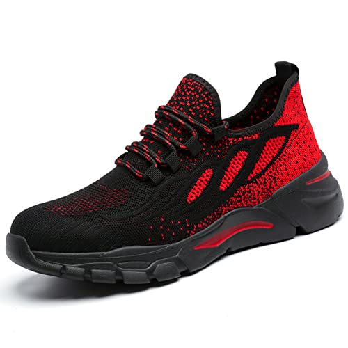 HYCOPROT Zapatos de Seguridad para Hombres y Mujeres Zapatillas con Punta de Acero Antideslizante Calzado de Seguridad Ligeros y Transpirables Zapatos de Trabajo