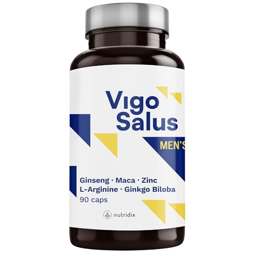 TESTOSTERONA para homem - potenciador masculino - mais duração força energia - Maca, Tribulus Terrestris, Ginseng, L-Arginina, Ginkgo Biloba e zinco, alta dose - Vigosalus 90 cápsulas