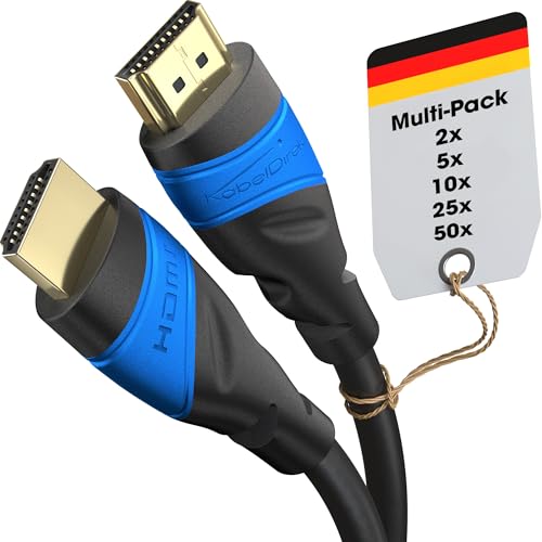 KabelDirekt – Cabo HDMI 2,1 8K / 4K – 10 x 3 m e mais comprimentos (0,15 m – 22,5 m) – Cabo HDMI projetado na Alemanha – Suporta 10 K/8 K@ 120 Hz – HDMI 2.1 Cabo para TV, PC, PS5 Xbox, Interruptor