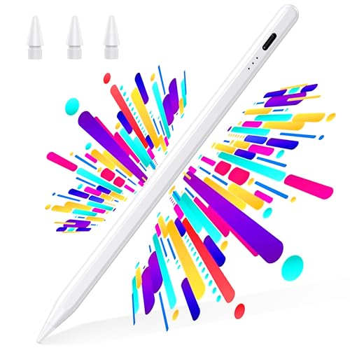 BAZO Caneta para iPad 2018-2025 - carregamento rápido, deteção de inclinação, rejeição de palma-Stylus Pencil para Apple Pencil com iPad 11/10/9/8/7/6/A16, Pro 3/4/5/6/M4, Air 3/4/5/5/6/M4/5/Air 2/M ,