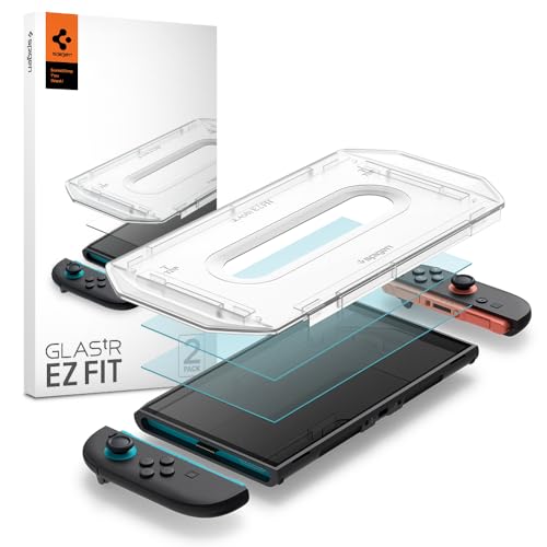 Spigen Glas.tR EZ Fit Protetor de ecrã para Nintendo Switch 2, 2 unidades, instalação fácil, dureza 9H, alta definição